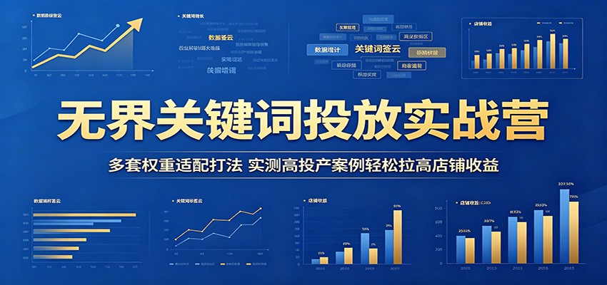 无界关键词投放实战营：多套权重适配打法，实测高投产案例轻松拉高店铺收益-智云网