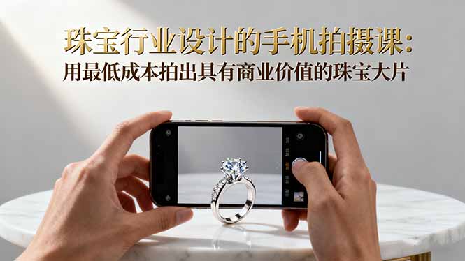 珠宝行业设计的手机拍摄课：用最低成本拍出具有商业价值的珠宝大片！-智云网