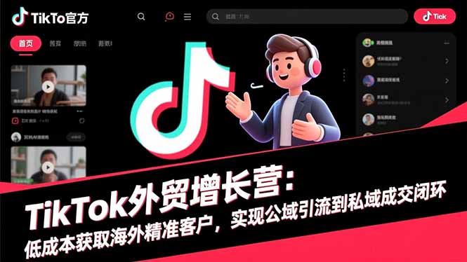 TikTok外贸增长营：低成本获取海外精准客户，实现公域引流到私域成交闭环-智云网