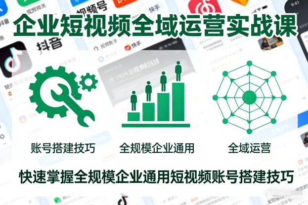 企业短视频全域运营实战课，快速掌握全规模企业通用短视频账号搭建技巧-智云网