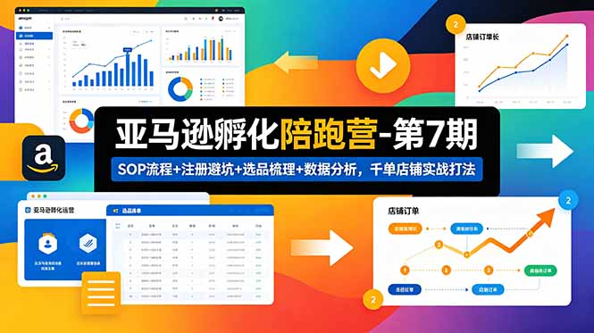 亚马逊孵化陪跑营-第7期：SOP流程+注册避坑+选品梳理+数据分析，千单店铺实战打法-智云网