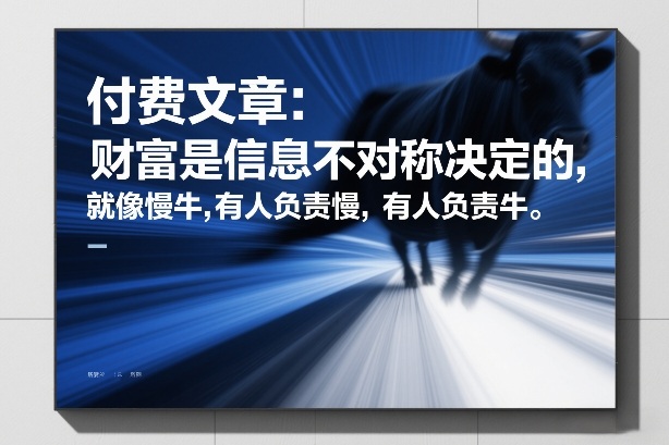 付费文章：财富是信息不对称决定的，就像慢牛，有人负责慢，有人负责牛-智云网