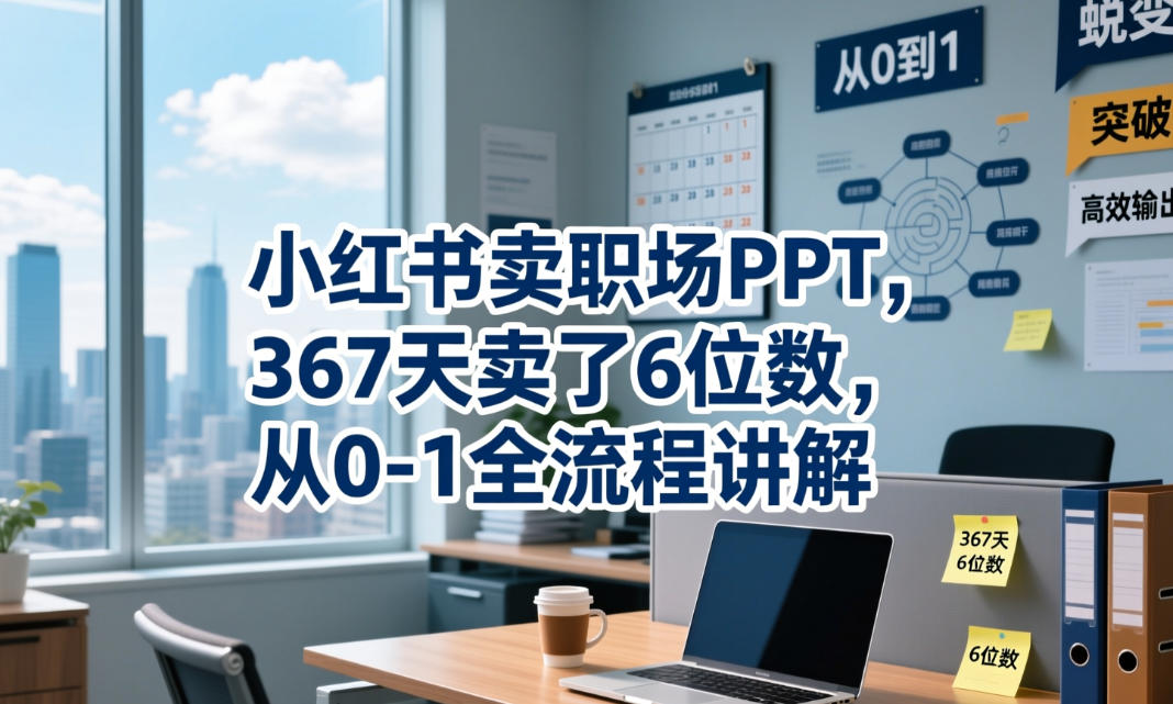 小红书卖职场PPT，367天卖了6位数，从0-1全流程讲解-智云网