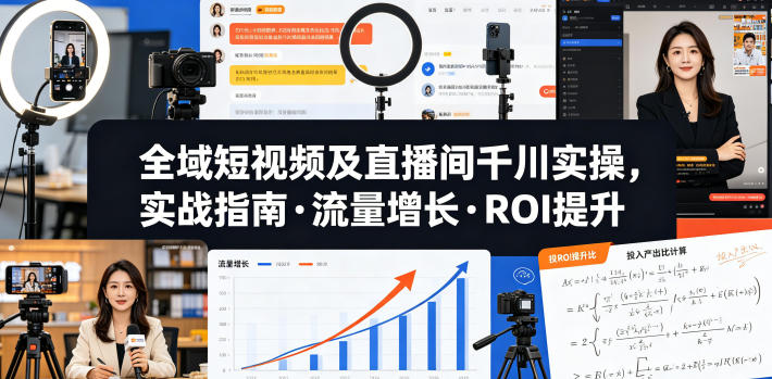 全域短视频及直播间千川实操，实战指南·流量增长·ROI提升（更新）-智云网