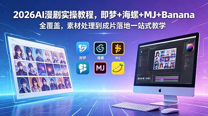 （18774期）2026AI漫剧实操教程，即梦+海螺+MJ+Banana全覆盖，素材处理到成片落地一站式教学-智云网