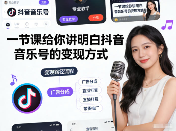 一节课给你讲明白抖音音乐号的变现方式