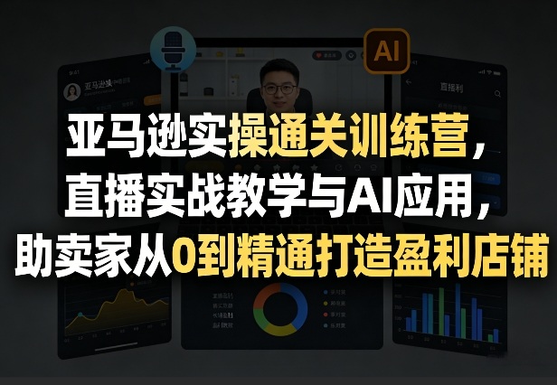 亚马逊实操通关训练营,直播实战教学与AI应用,助卖家从0到精通打造盈利店铺(更新6月18日)-智云网
