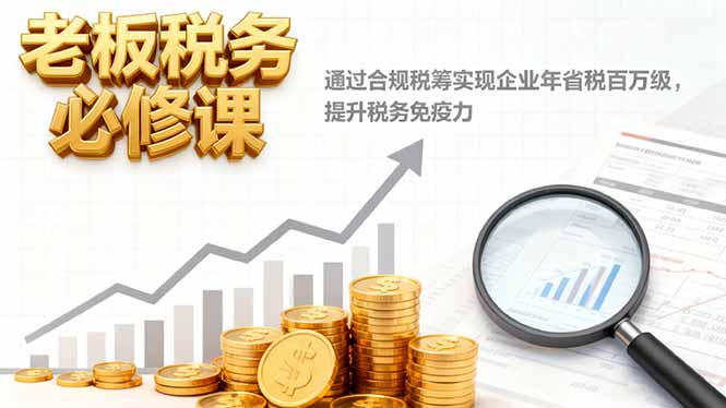 老板税务必修课，通过合规税筹实现企业年省税百万级，提升税务免疫力-智云网