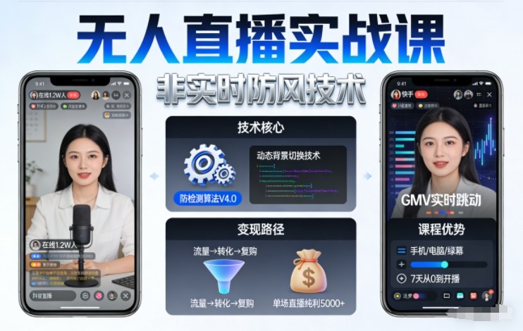 宝子哥无人直播实战课,非实时防风技术,聚焦抖音快手等平台直播带货,轻松开启直播变现之路(更新2026年6月7日)-智云网