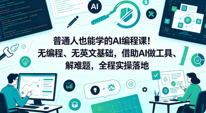 普通人也能学的AI编程课！无编程、无英文基础，借助AI做工具、解难题，全程实操落地（更新6月）-智云网
