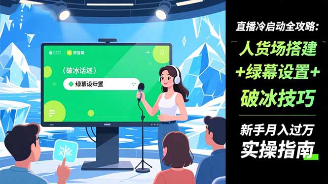 直播冷启动全攻略:人货场搭建+绿幕设置+破冰技巧，新手月入过万实操指南-智云网