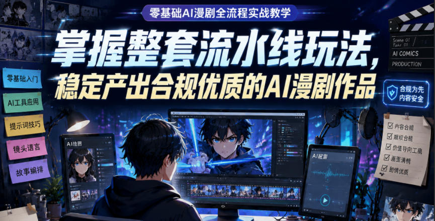 零基础AI漫剧全流程实战教学，掌握整套流水线玩法，稳定产出合规优质的AI漫剧作品-智云网