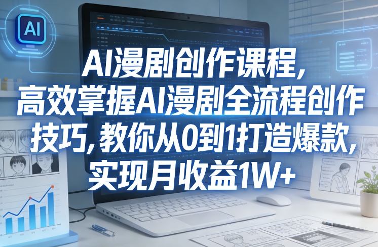 某社群AI漫剧创作课程，高效掌握AI漫剧全流程创作技巧，教你从0到1打造爆款，实现月收益1W+-智云网