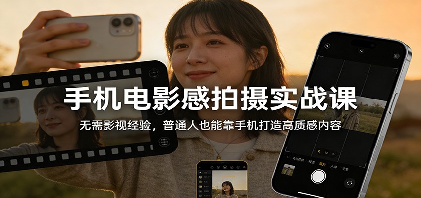 手机电影感拍摄实战课：无需影视经验，普通人也能靠手机打造高质感内容-智云网