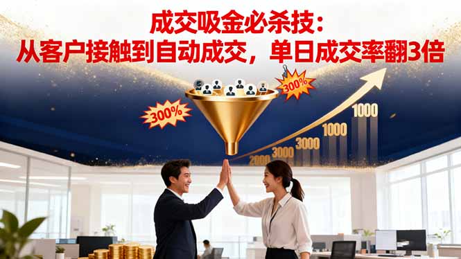吸金成交营销必杀技：从客户接触到自动成交，单日成交率翻3倍-智云网