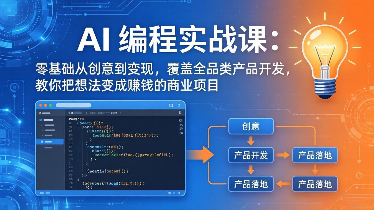 AI编程实战课-第三期-5月19更新：零基础从创意到变现，覆盖全品类产品开发，把想法变成赚钱项目-智云网
