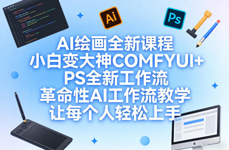 AI绘画全新课程，小白变大神COMFYUI+PS全新工作流，革命性AI工作流教学，让每个人轻松上手-智云网