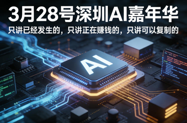 3月28号深圳AI嘉年华，只讲已经发生的，只讲正在賺钱的，只讲可以复制的-智云网