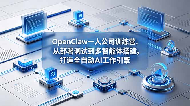 OpenClaw 一人公司训练营，从部署调试到多智能体搭建，打造全自动 AI 工作引擎-智云网