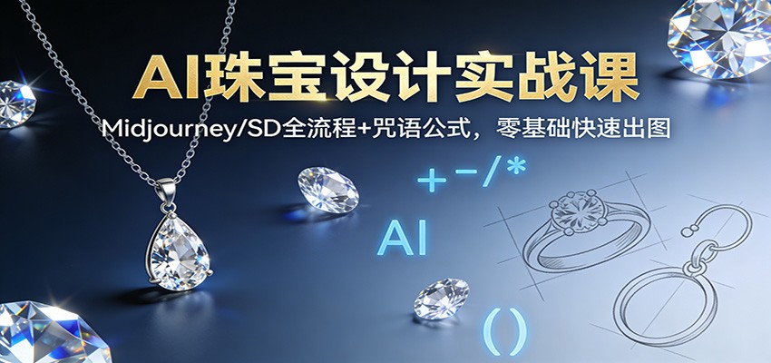 AI珠宝设计实战课：Midjourney/SD全流程+咒语公式，零基础快速出图-智云网