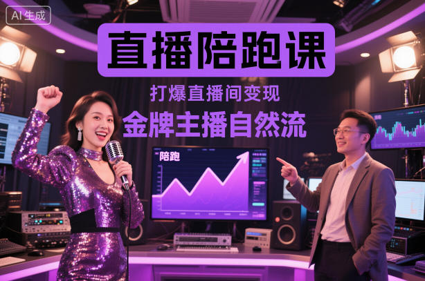 直播陪跑课，金牌主播自然流打爆直播间，复制高变现玩法-智云网