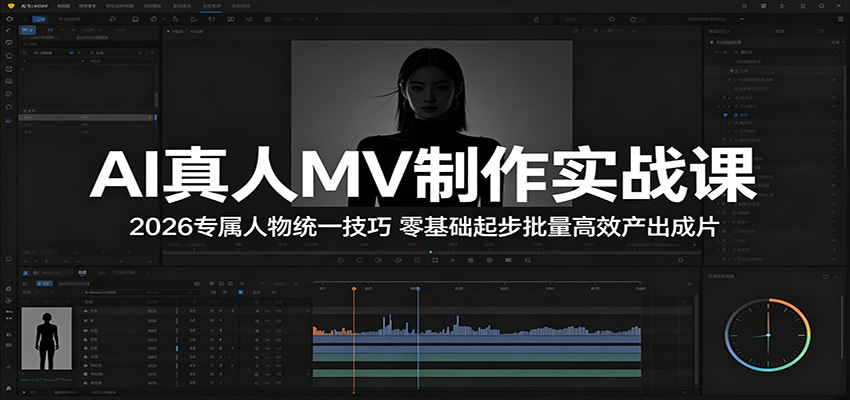 AI真人MV制作实战课：2026专属人物统一技巧，零基础起步批量高效产出成片-智云网