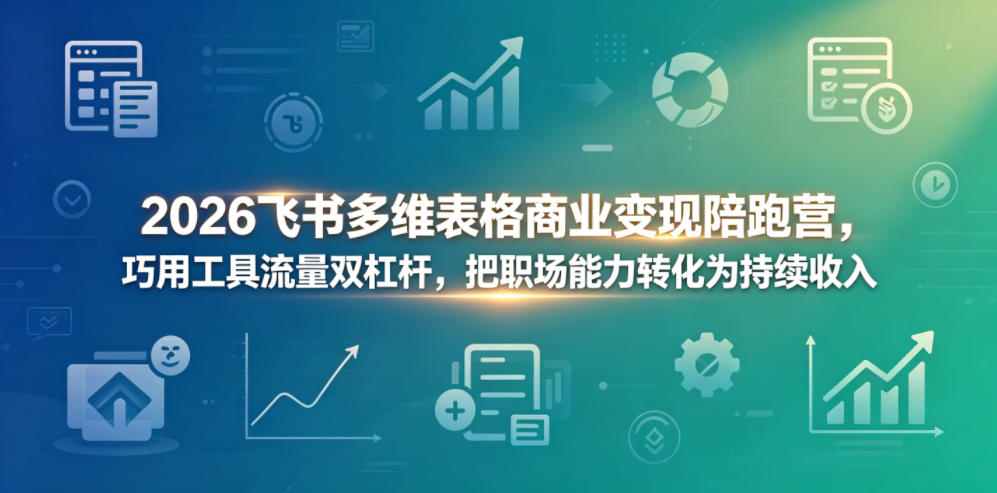 2026飞书多维表格商业变现陪跑营，巧用工具流量双杠杆，把职场能力转化为持续收入-智云网