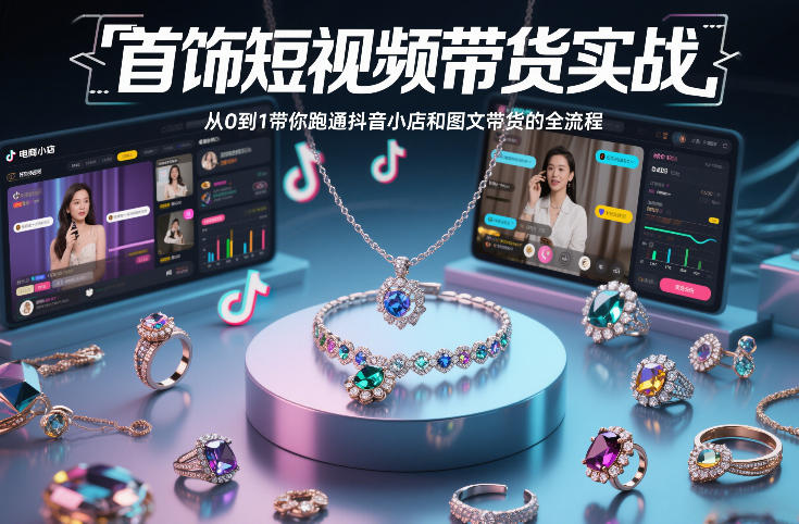首饰短视频带货实战，从0到1带你跑通抖音小店和图文带货的全流程-智云网