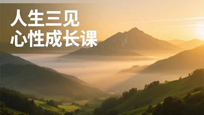 人生三见心性成长课，见天地众生自己，搞透人性安顿身心，活出清晰自我，内在富足无价-智云网