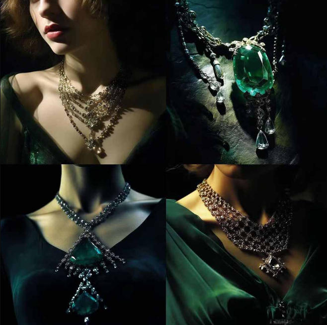 460+专业Midjourney珠宝摄影AI提示词戒指，项链-耳环-手链-宝石等，立即开始创作珠宝艺术