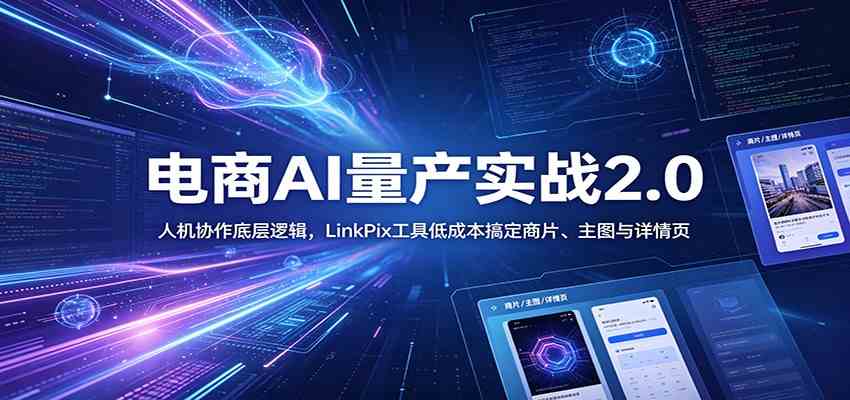 电商人AI量产实战2.0：人机协作底层逻辑，LinkPix工具低成本搞定商片、主图与详情页-智云网