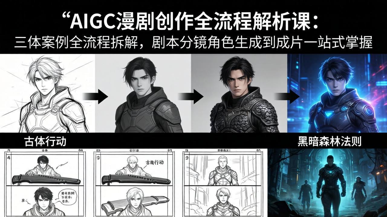 AIGC漫剧创作全流程解析课：三体案例全流程拆解，剧本分镜角色生成到成片一站式掌握-智云网