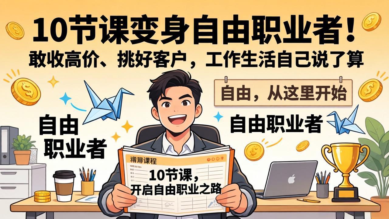 10 节课变身自由职业者！敢收高价、挑好客户，工作生活自己说了算-智云网