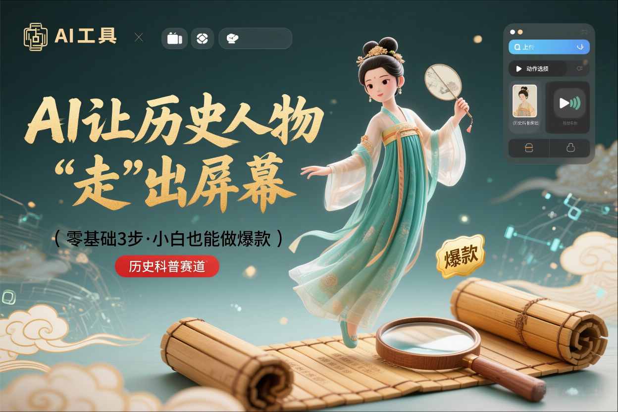 零基础3步搞定：让历史人物“走”出屏幕的AI教程，小白也能做出爆款(历史科普赛道)-智云网