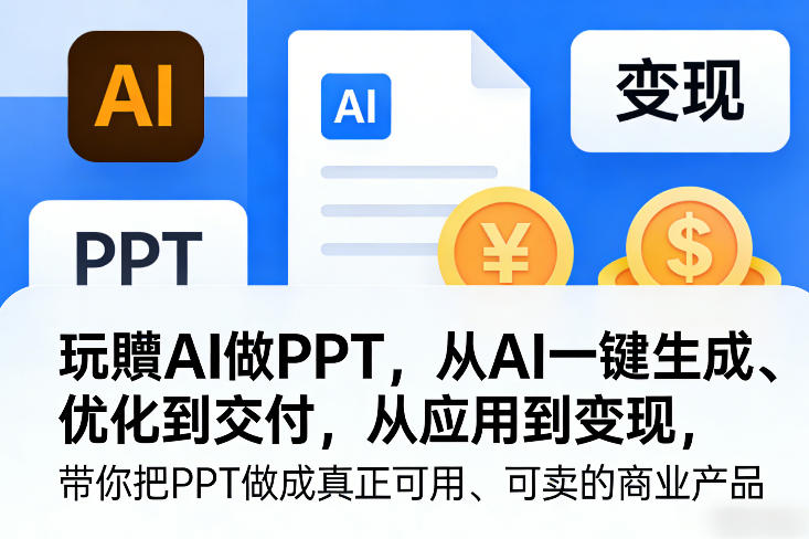 玩賺AI做PPT,从AI一键生成、优化到交付,从应用到变现,带你把PPT做成真正可用、可卖的商业产品-智云网