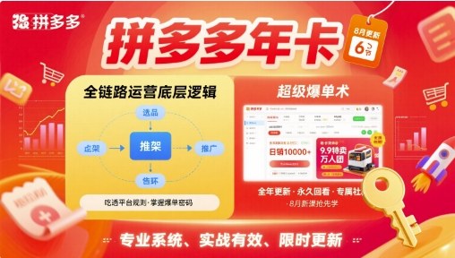 拼多多年卡，拼多多全链路运营底层逻辑，超级爆单术【更新12月】-智云网