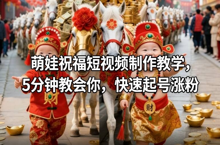 萌娃祝福短视频制作教学，5分钟教会你，快速起号涨粉-智云网