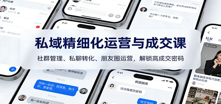 私域精细化运营与成交课：社群管理、私聊转化、朋友圈运营，解锁高成交密码-智云网