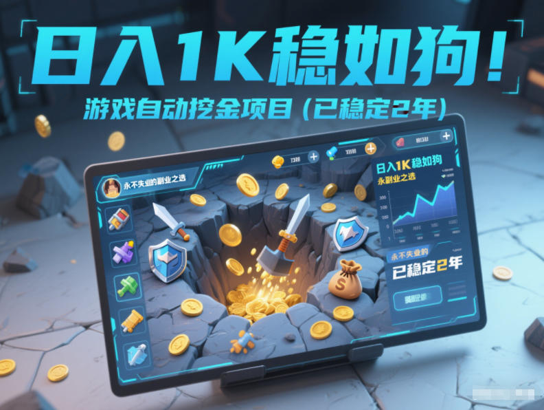 日入1K稳如狗！游戏自动挖金项目（已稳定2年），永不失业的副业之选【揭秘】-智云网