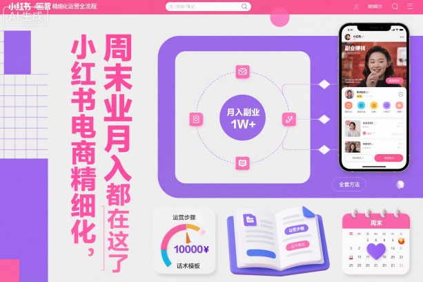 小红书电商精细化运营全流程，周末副业月入1W+，全套方法都在这了-智云网