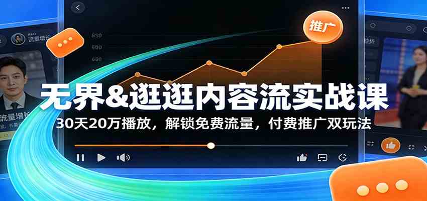无界&逛逛内容流实战课：30天20万播放，解锁免费流量，付费推广双玩法-智云网