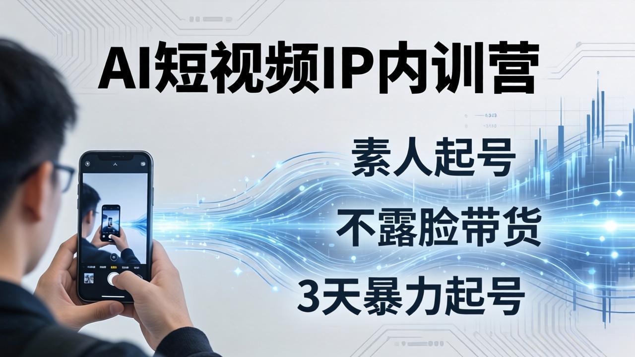 2026AI短视频IP内训营：从素人起号到不露脸带货，3天暴力起号全流程拆解-智云网