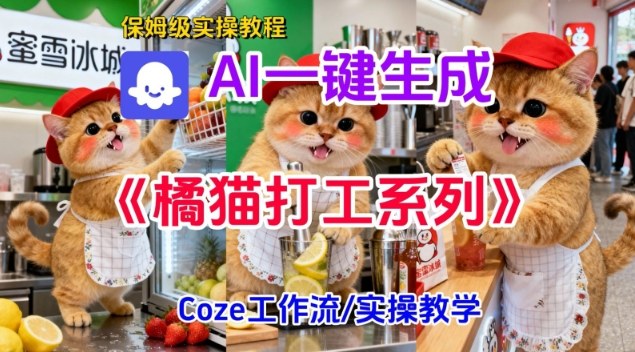 Coze扣子工作流一键生成胖橘猫打工短视频，保姆级实操搭建教学-智云网