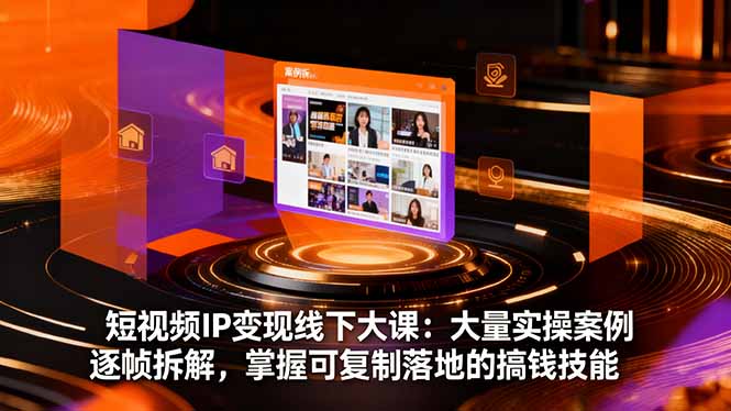 短视频IP变现线下大课：大量实操案例逐帧拆解，掌握可复制落地的搞钱技能-智云网