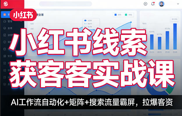 小红书线索获客实战课，AI工作流自动化+矩阵+搜索流量霸屏，拉爆客资-智云网