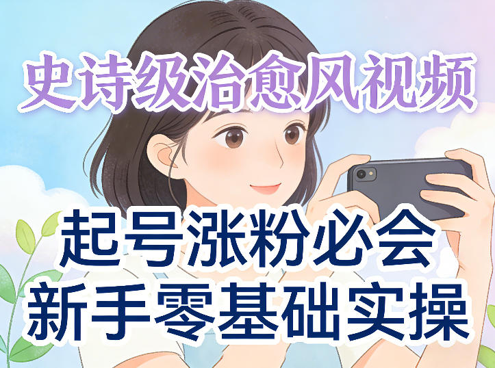 史诗级治愈风视频爆了，起号涨粉必会，新手零基础实操（实操+变现全讲解）-智云网