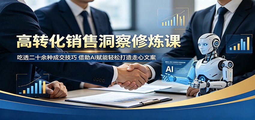 高转化销售洞察修炼课：吃透二十余种成交技巧，借助AI赋能轻松打造走心文案-智云网