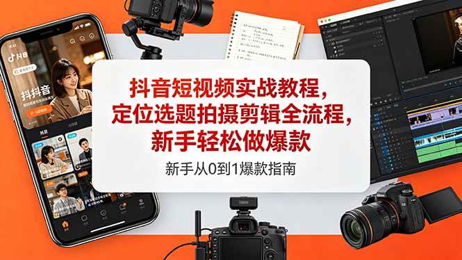 （18524期）抖音短视频实战教程，定位选题拍摄剪辑全流程，新手轻松做爆款-智云网