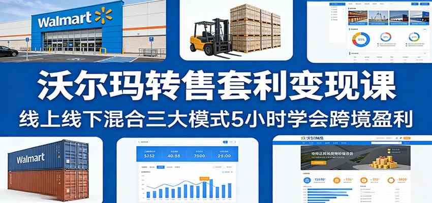 沃尔玛转售套利变现课：线上线下混合三大模式5小时学会跨境盈利-智云网