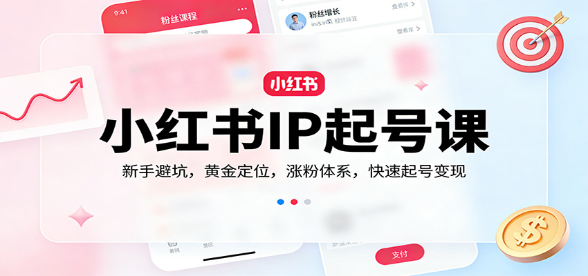 小红书IP起号课：新手避坑，黄金定位，涨粉体系，快速起号变现-智云网
